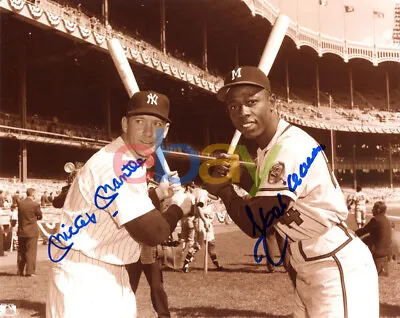 Mickey Mantle & Hank Aaron Dual Signed 8x10 Autographed Photo Reprint • $19.95