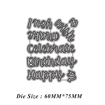 Greetings Birthday Words Metal Cutting Dies Embossing Stencils Diy Scrapbooking • $3.49