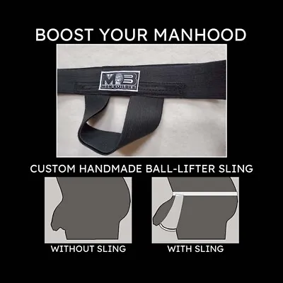 Men's Black Ball Lifter Elastic Sling Lifts Balls Testicles Increases Size • $29.50