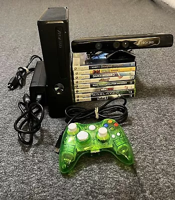 Xbox 360 250GB Slim Console Bundle Lot. 8 Games Kinect And Controller (TESTED) • $129.99