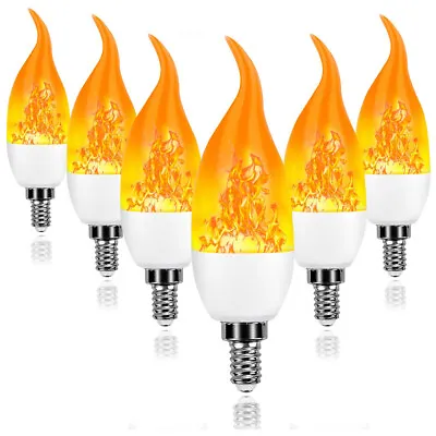 Flicker Flame Fire Effect LED Simulated Light Bulb E14 E12 Candle Lamp Decor US • $11.29