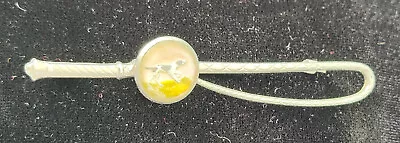 Silvertone Pin W Pointer Hunting Dog Under Glass Cabochon On Riding Crop • $38.39