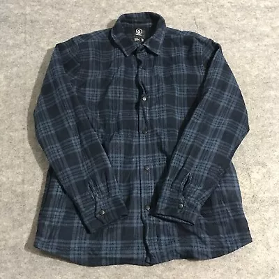 Volcom Long Sleeve Button Shirt Men's L (M) Blue Plaid • $14.43