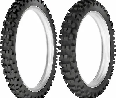 New Dunlop 80/100-21 & 110/90-18 D952 Off-Road MX Intermediate Terrain Tire Set  • $150.42