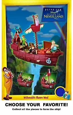 McDonald's 2002 Disney Peter Pan Return To Neverland Ship Toys And PARTS-Choose! • $6