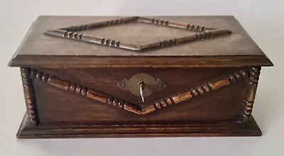 Antique Oak Sliding Top Storage Box • £42