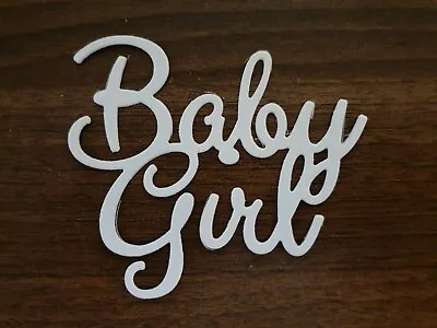 6 X Tonic Studios Baby Girl Die Cuts In White - Cardmaking Scrapbooking Etc • £1.30