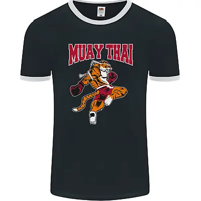 Muay Thai Tiger MMA Mixed Martial Arts Mens Ringer T-Shirt FotL • £11.99