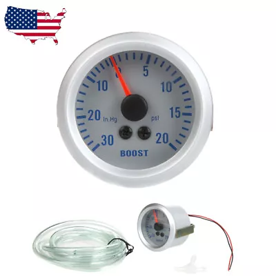 2  52mm Turbo Boost/Vacuum Gauge Meter 0~30in.Hg / 0~20PSI Blue Light R0I1 • $12.98