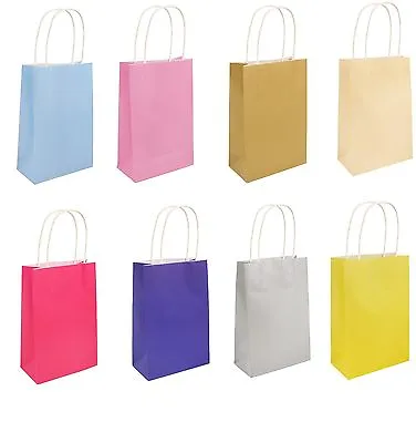 £3.99 • Buy 10 Handle Paper Party Bag Gift Party Bags Wedding Birthday Christmas Baby Shower
