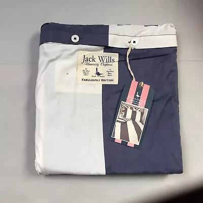 £30 • Buy Jack Wills Pennere Duvet Cover Single Reversible Navy White Stripe In Cloth Bag