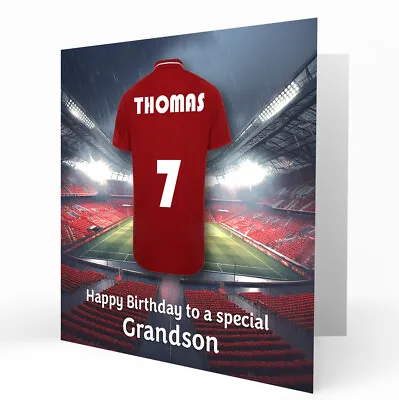 Personalised Manchester Football Birthday Card Boys  Any Name Age Relation • £3.79