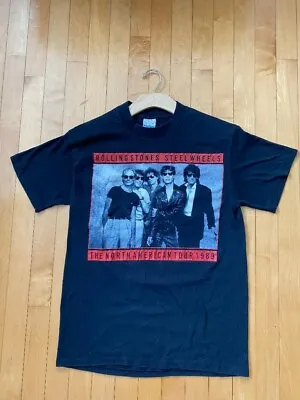 1980s 1989 True Vintage Rolling Stones T-Shirt Steel Wheels  Size L Spring Ford • $59.95