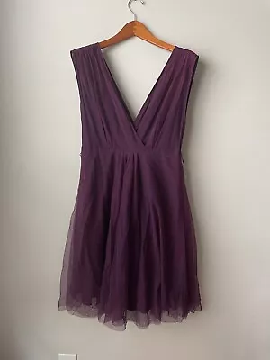 Designer Moulinette Soeurs Party Cocktail Purple Tulle Dress Size 12 • $18