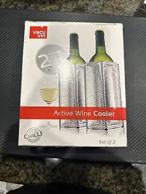 Vacu Vin Active Wine Cooler Silver Set Of 2 • $16.19