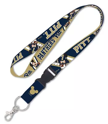 Pitt Panthers Disney Snap Buckle Key Chain Badge Holder NCAA Logo Lanyard • $6.26