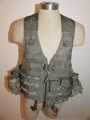 US Army MOLLE II FLC Fighting Load Carrier Vest ACU LBV Lightweight 3 Mags Pouch • $29.95