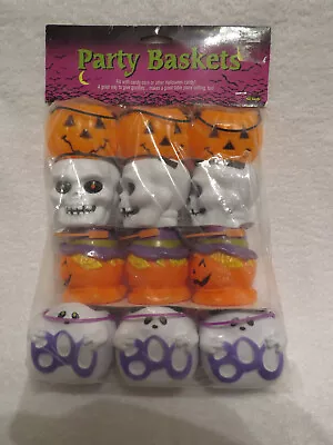 Vintage Halloween Fun World Party Baskets Skull Ghost Pumpkin Candy Containers  • $12