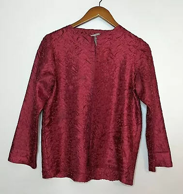 Travelers By Chico’s Sloane Textured Jacket Red Waist Length 3/4 Sleeves Sz S • $30.91