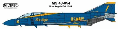 Milspec Decal Ms 48-054 1/48 Scale F-4 Phantom Blue Angels 1969 • $11.75