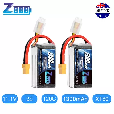 $48.99 • Buy 2PCS Zeee 11.1V 120C 1300mAh 3S Graphene LiPo Battery XT60 For RC FPV Quad Drone