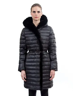 Goose Down Coat Jacket W/Real Mink Fur Trim Sz XXL US 16 EU48 $895 Пуховик Норка • $219.95