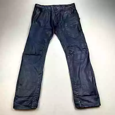 G-Star Raw Jeans Mens 36x34 Black Denim Biker 5620 Tapered Fit Cargo Button Fly • $49.99