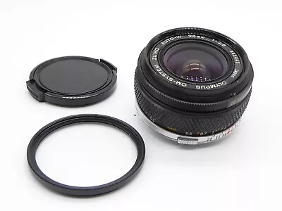 Olympus OM Zuiko Auto-W  28mm  F2.8 Lens + Cap+  FILTER  Serviced 2023 • £77.50