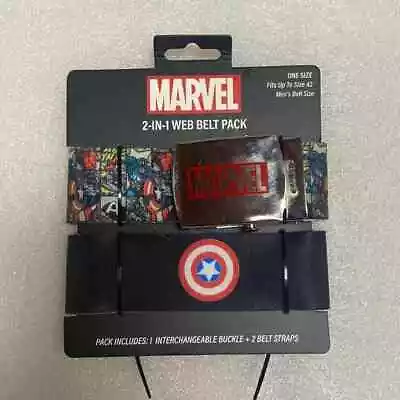 Marvel Men's Super Hero Belt Pack One Size 1 Interchangeable Buckle + 2 Belt NWT • $16.99