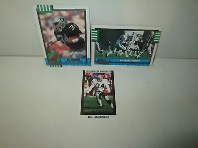 LOT OF 3 BO JACKSON 1980s 90s Topps Cards & Sticker #327 522 285 RAIDERS HOF NM • $4.99