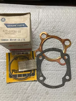 NOS OEM Yamaha 1974 1975 MX100 Piston And Rings 1.0 427-11638-01 427-11611-40 • $40