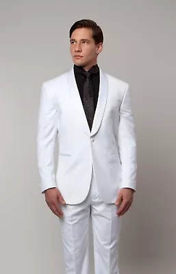 Men's Satin Shawl Collar Slim Fit Tuxedo Suit One Button Groomsmen Wedding Tux  • $109.98