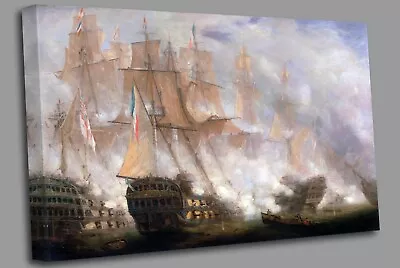 £18.99 • Buy John Christian Schetky The Battle Of Trafalgar Canvas Wall Art Picture Print