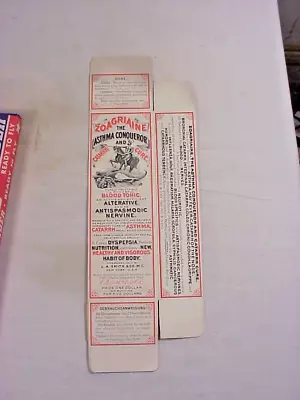 Antique ZOAGRIAINE THE ASTHMA CONQUEROR Blood Tonic QUACK MEDICAL Bottle BOX NOS • $16.39