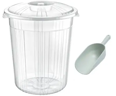 £12.99 • Buy Clear Plastic Bin Kitchen Food Flour Storage Animal Feed Pet Food Box + SCOOP