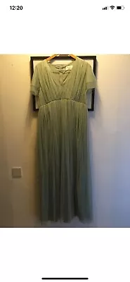 Soft Green Anaya Maternity Bridesmaid Dress Size 16 Net Skirt • £8