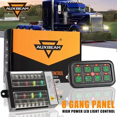 AUXBEAM Lorry Truck Green 8 Gang Light Bar Control Switch Relay System Panel • $139.99