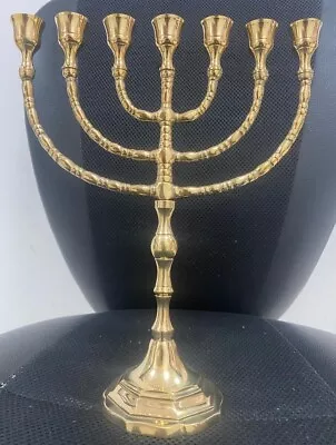 Brass Menorah 7 Israel Authentic 12  / 30cm Copper  Menora Branch Candle Holder • $79