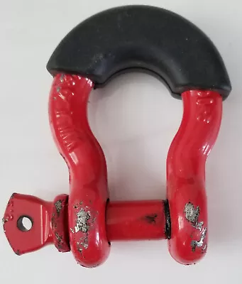 (1) Red Shackle D Ring 3/4 WLL 4 3/4 T With Pin And Black Isolator Anchor Tow • $9.99