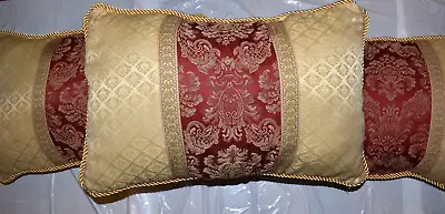 Woven Silk Jacquard Pillow Set Vintage  • $60