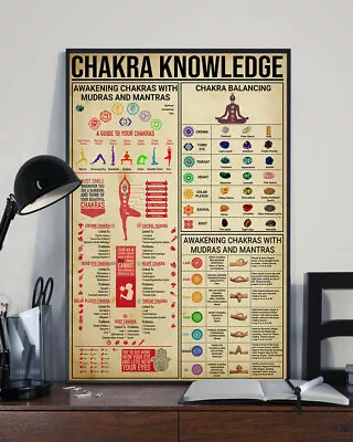 Chakra Knowledge Yoga Meditation Home Decor Wall Art Poster • $16.95