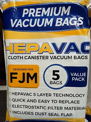 VEVA Designed For FJM Premium Vacuum Bags Hepavac 15 Bags Cloth Canister • $38.99