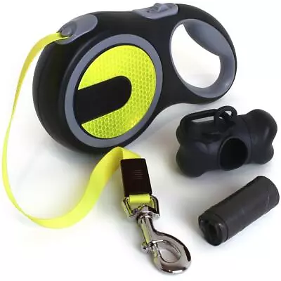 £10.99 • Buy Neon Reflective Retractable Dog Lead Extending Hi-Viz Pet Leash Extendable 5m/8m