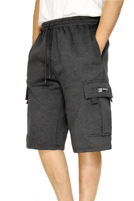 Men's Fleece Cargo Shorts Heavyweight M-5xl 12 Colors Dream Usa • $24.99