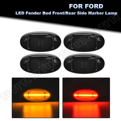 For 2011-2022 Ford F250 F350 Dually Bed Fender LED Side Marker Lights Smoked 4PC • $38.99