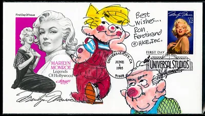 US Stamps Marylin Monroe 32c FDC With Original Dennis Menace Art Ron Ferdinand • $75