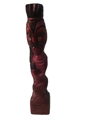  Maori Wood Carving Moana New Zealand Figure Tribal Tiki Paua Eyes Used • $31.99