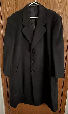 Bert Pulitzer Charcoal Black Wool Cashmere Long Coat Overcoat Men's Size 44R • $49.95