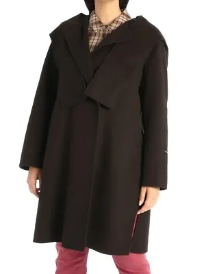 MARINA RINALDI Wool Blend Coat In Brown Size 23 MR 14W US 44 DE 52 IT • $175