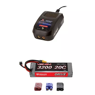 Venom 20C 2S 3200mAh 7.4V LiPo Hardcase Battery And Sport Charger Combo • $70.48